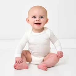 Bamboo Baby Clothes|Everyday Essentials<Little Sleepies Bodysuit Soft White