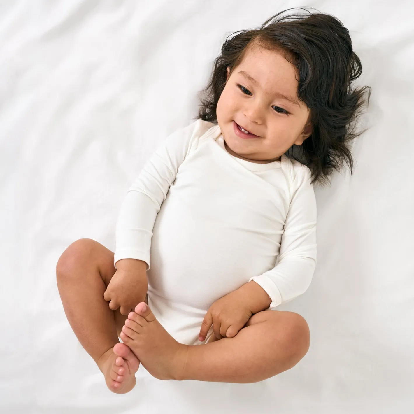 Bamboo Baby Clothes|Everyday Essentials<Little Sleepies Bodysuit Soft White