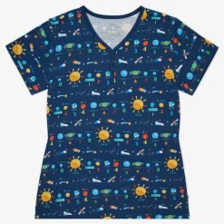 Mommy & Me|Mommy & Me<Little Sleepies Women's Short Sleeve Pajama Top Solar Explorers