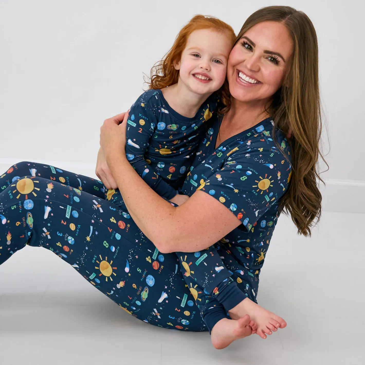 Mommy & Me|Mommy & Me<Little Sleepies Women's Short Sleeve Pajama Top Solar Explorers