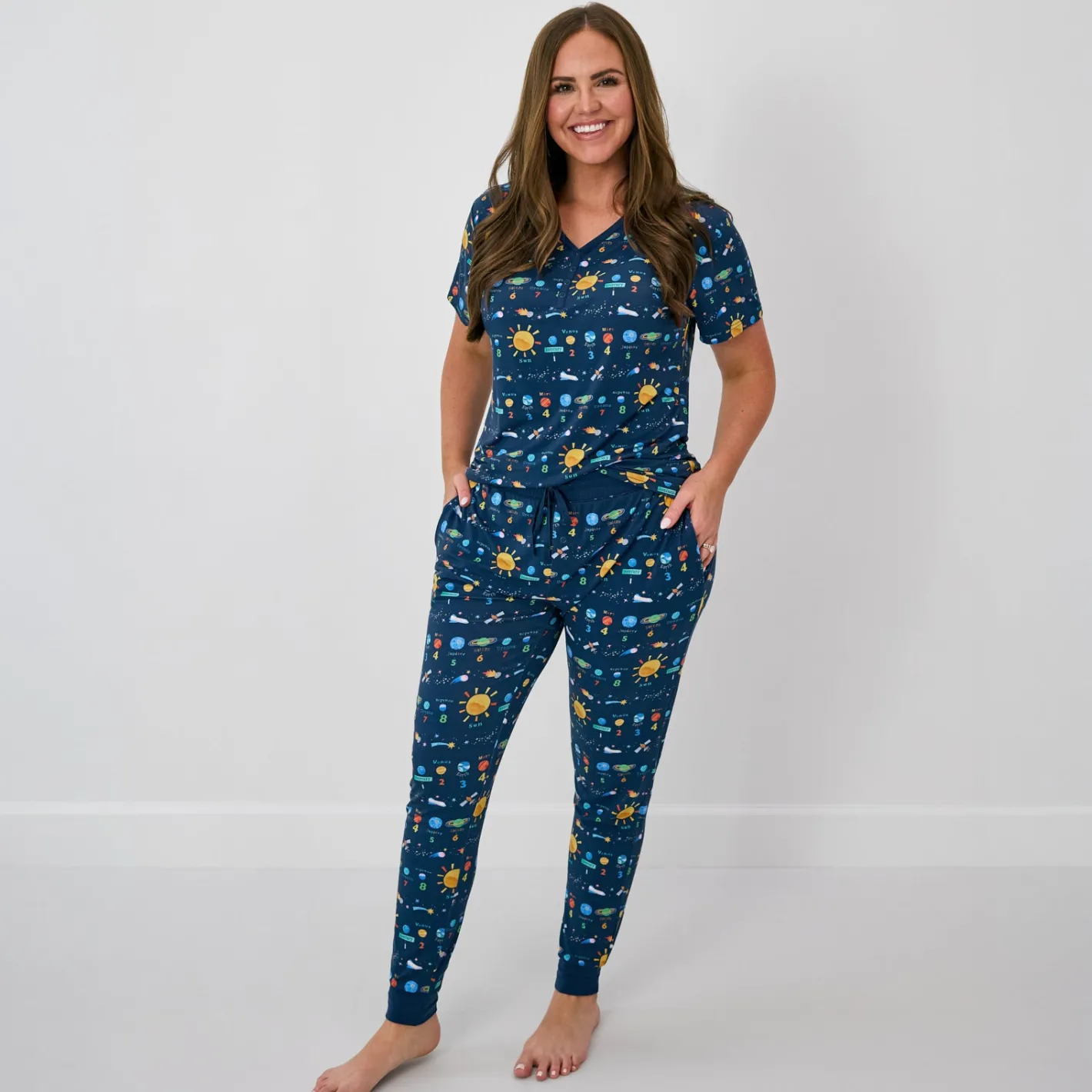 Mommy & Me|Mommy & Me<Little Sleepies Women's Pajama Pants Solar Explorers