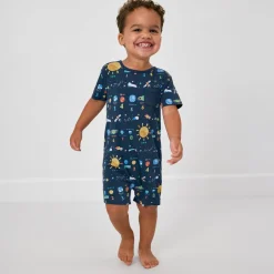 Bamboo Baby Clothes|Rompers<Little Sleepies Pocket Shorty Romper Solar Explorers