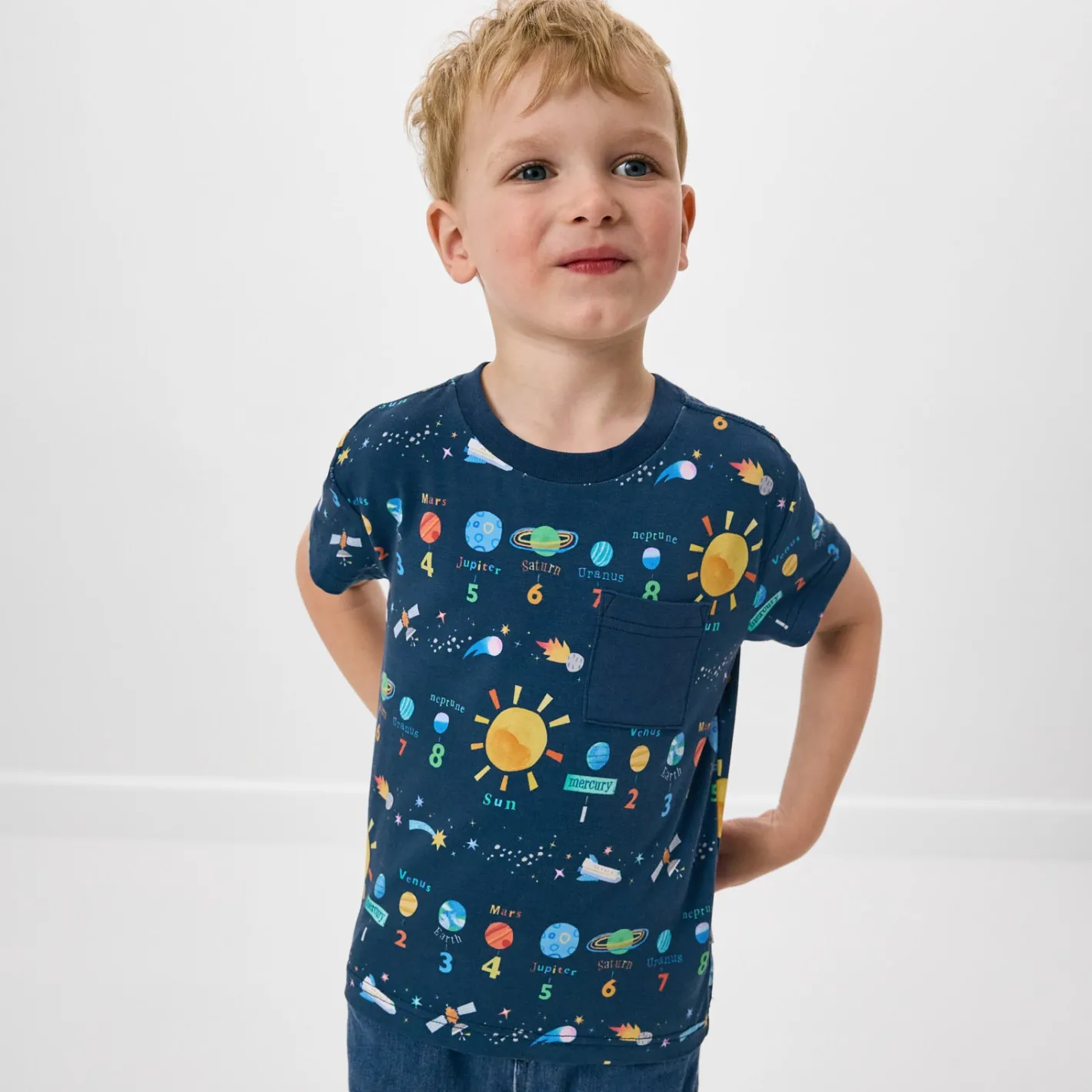 Tops & Tees|Tops & Tees<Little Sleepies Relaxed Pocket Tee Solar Explorers
