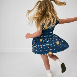 Bamboo Baby Clothes|Bodysuits<Little Sleepies Skater Dress with Bodysuit Solar Explorers