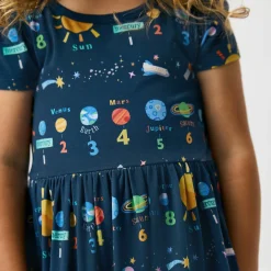 Bamboo Baby Clothes|Bodysuits<Little Sleepies Skater Dress with Bodysuit Solar Explorers