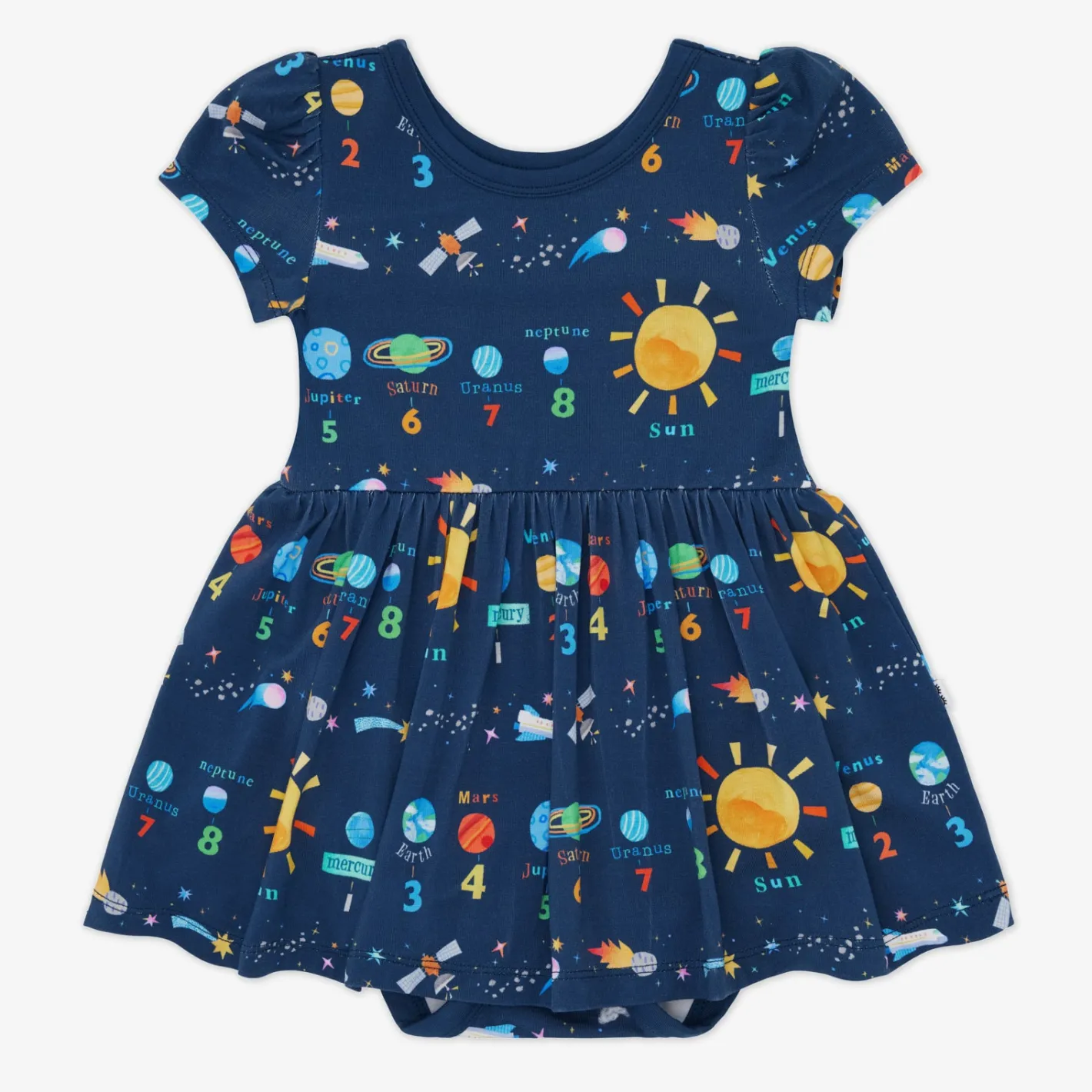 Bamboo Baby Clothes|Bodysuits<Little Sleepies Skater Dress with Bodysuit Solar Explorers