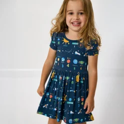 Bamboo Baby Clothes|Bodysuits<Little Sleepies Skater Dress with Bodysuit Solar Explorers