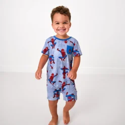 Bamboo Baby Clothes|Rompers<Little Sleepies Pocket Shorty Romper Spidey Sense