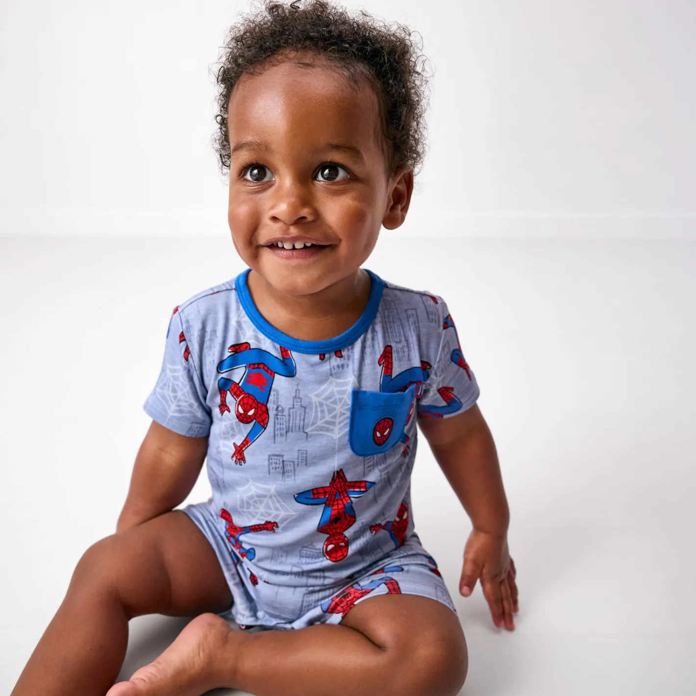 Bamboo Baby Clothes|Rompers<Little Sleepies Pocket Shorty Romper Spidey Sense