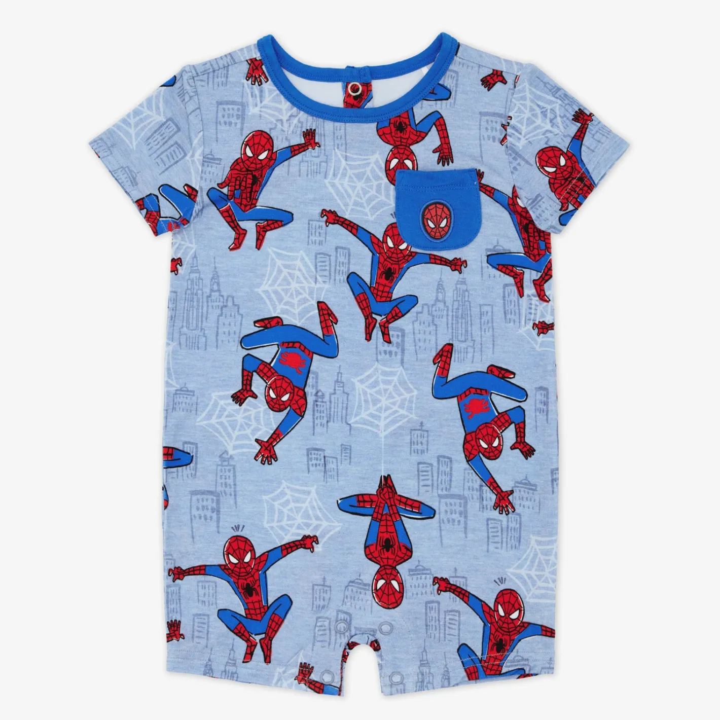 Bamboo Baby Clothes|Rompers<Little Sleepies Pocket Shorty Romper Spidey Sense