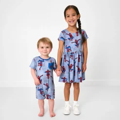 Bamboo Baby Clothes|Rompers<Little Sleepies Pocket Shorty Romper Spidey Sense