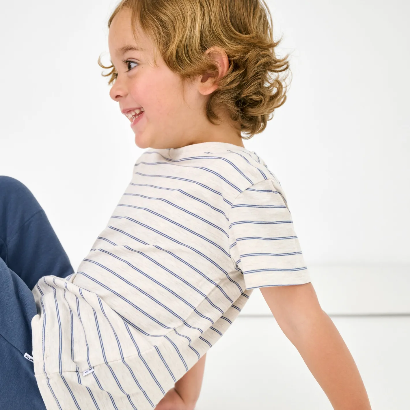 Everyday Essentials|Everyday Essentials<Little Sleepies Relaxed Tee Stone Stripes