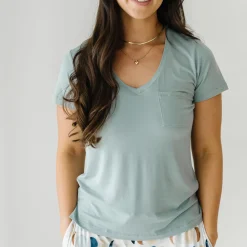 Women's Pajamas|Women's Tees<Little Sleepies Perfect Pocket Tee Stormy