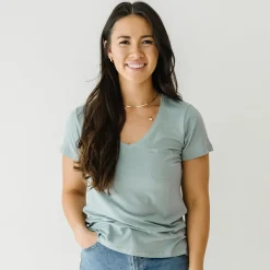 Women's Pajamas|Women's Tees<Little Sleepies Perfect Pocket Tee Stormy