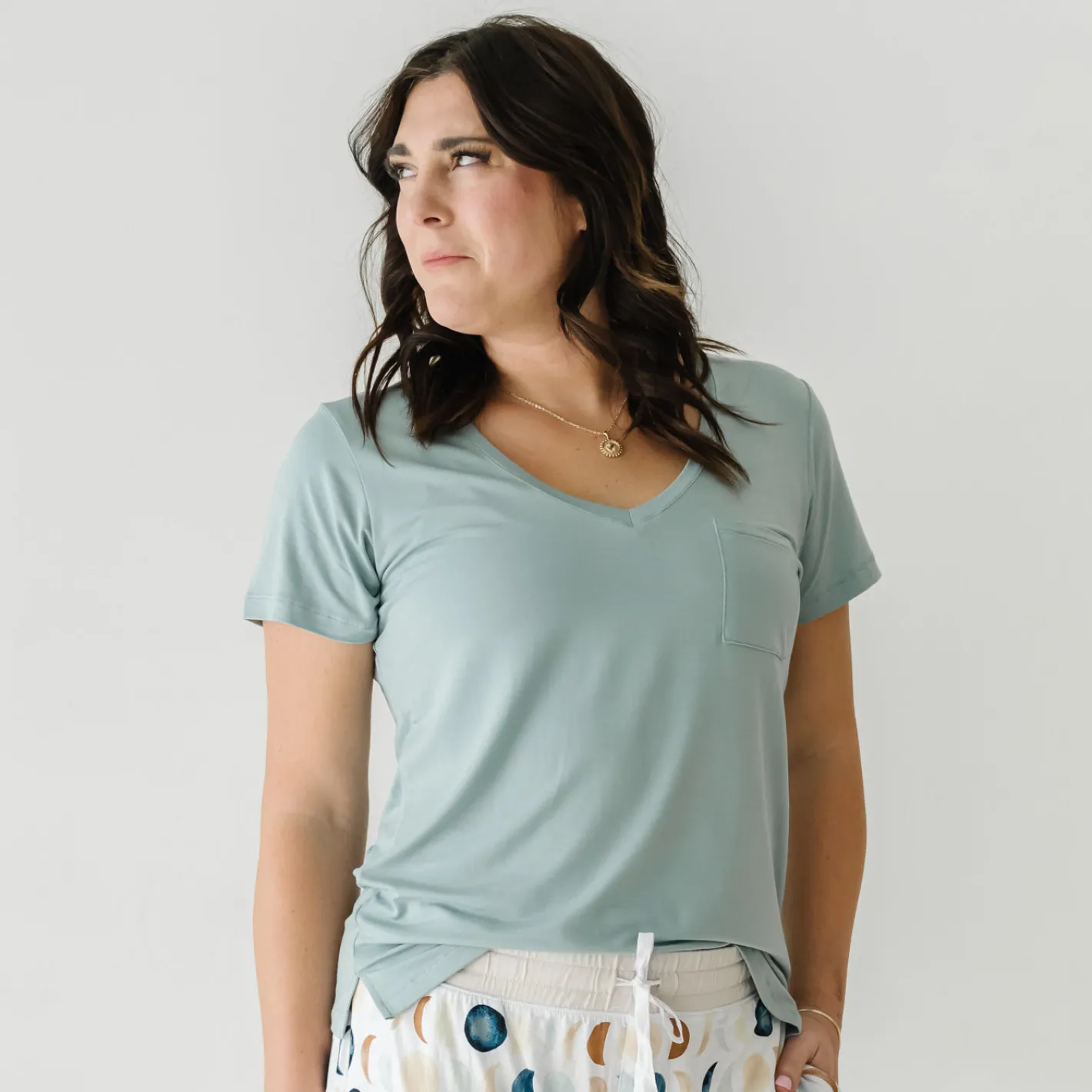 Women's Pajamas|Women's Tees<Little Sleepies Perfect Pocket Tee Stormy