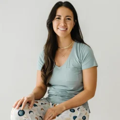 Women's Pajamas|Women's Tees<Little Sleepies Perfect Pocket Tee Stormy