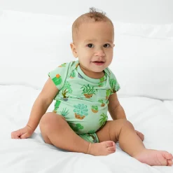 Bamboo Baby Clothes|Bodysuits<Little Sleepies Pocket Bodysuit Succulent Love