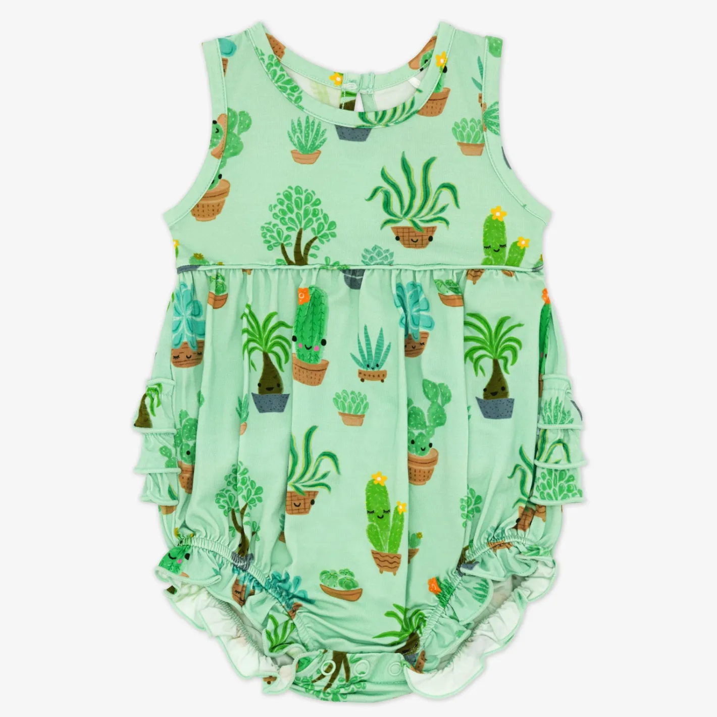 Bamboo Baby Clothes|Rompers<Little Sleepies Bubble Romper Succulent Love