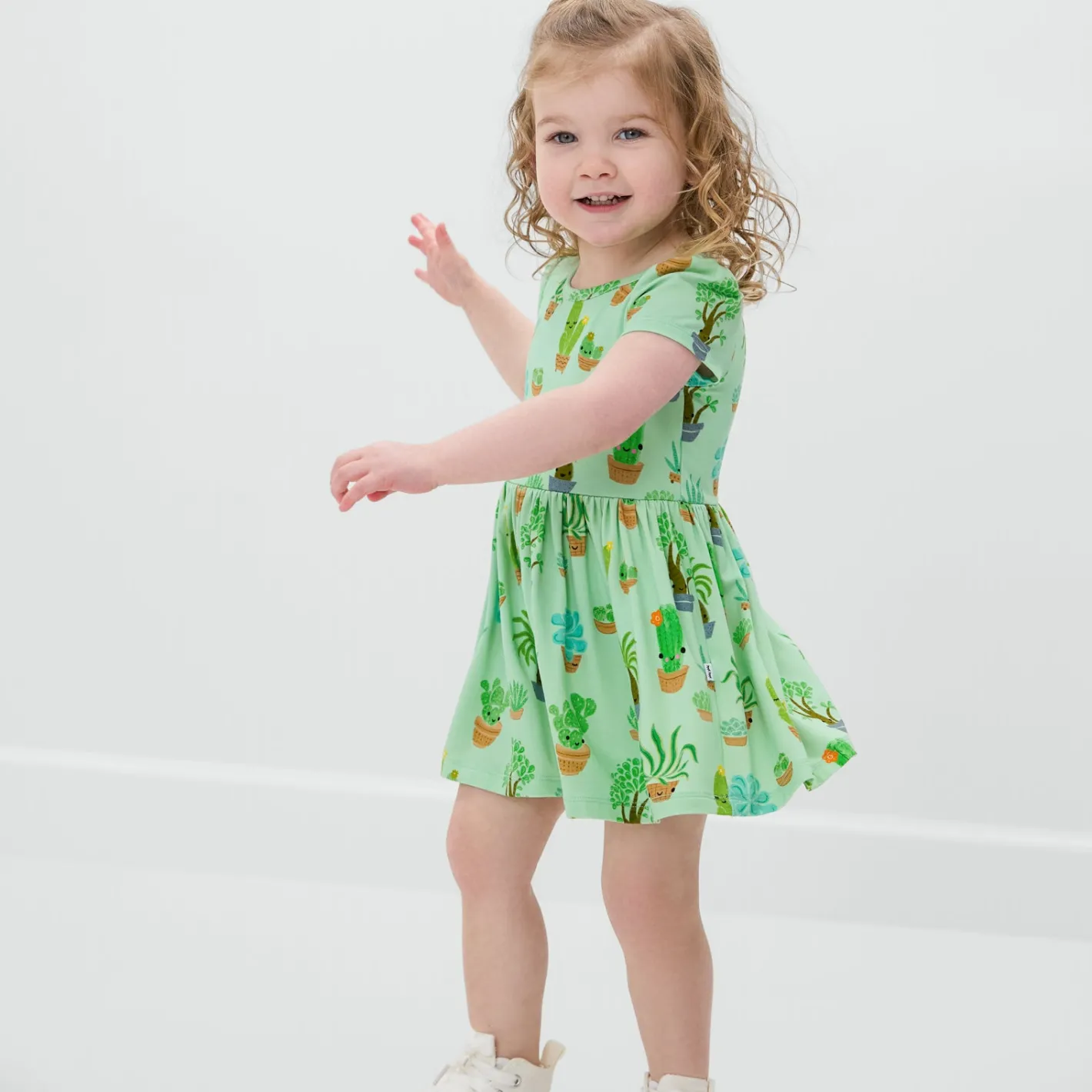 Bamboo Baby Clothes|Bodysuits<Little Sleepies Skater Dress with Bodysuit Succulent Love