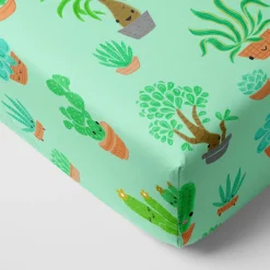 Sheets<Little Sleepies Fitted Crib Sheet Succulent Love
