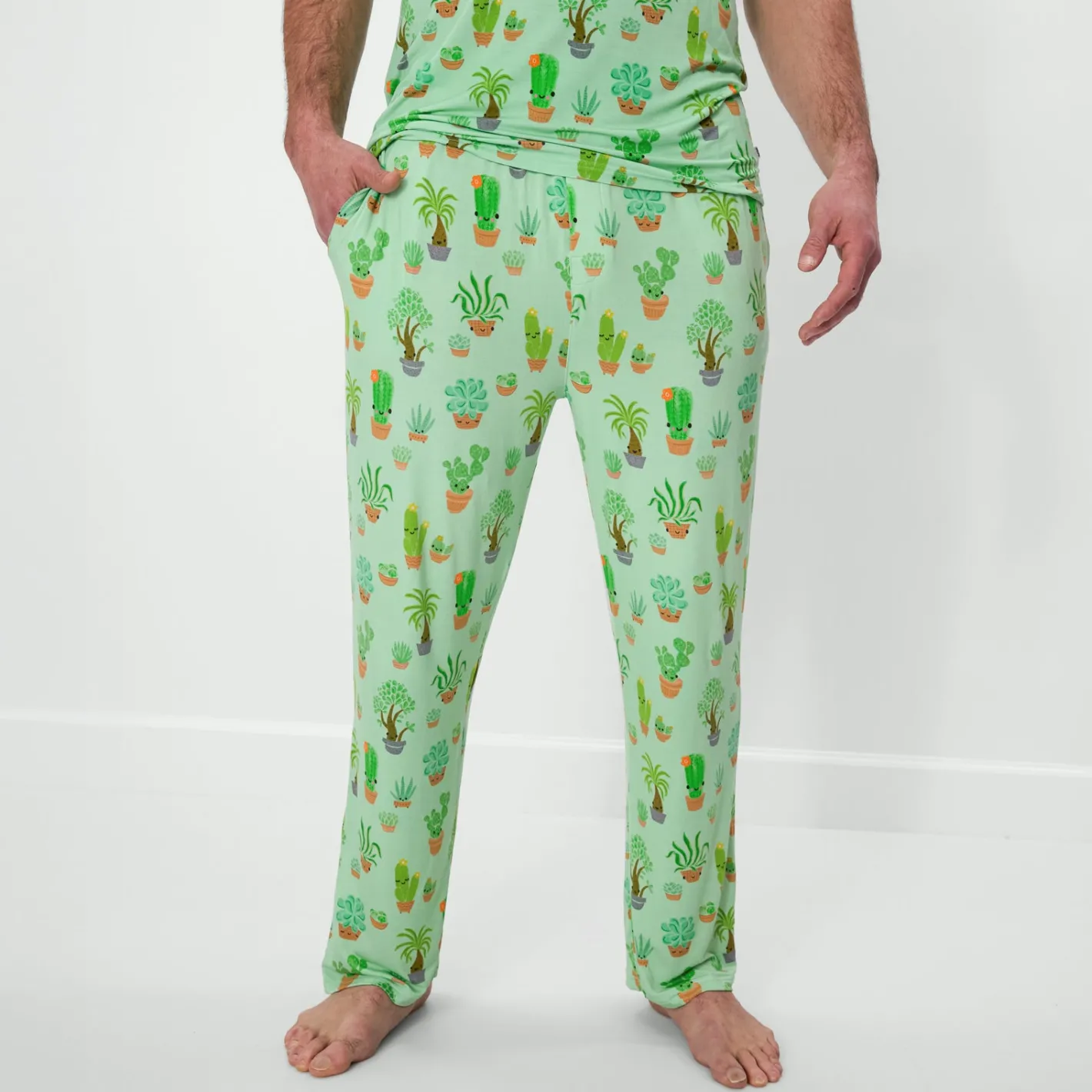 Daddy & Me|Full Family Matching<Little Sleepies Men's Pajama Pants Succulent Love