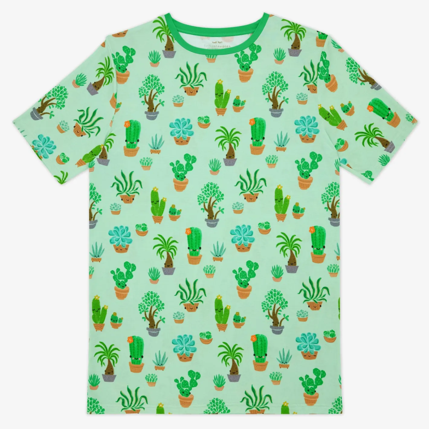 Daddy & Me|Full Family Matching<Little Sleepies Men's Short Sleeve Pajama Top Succulent Love