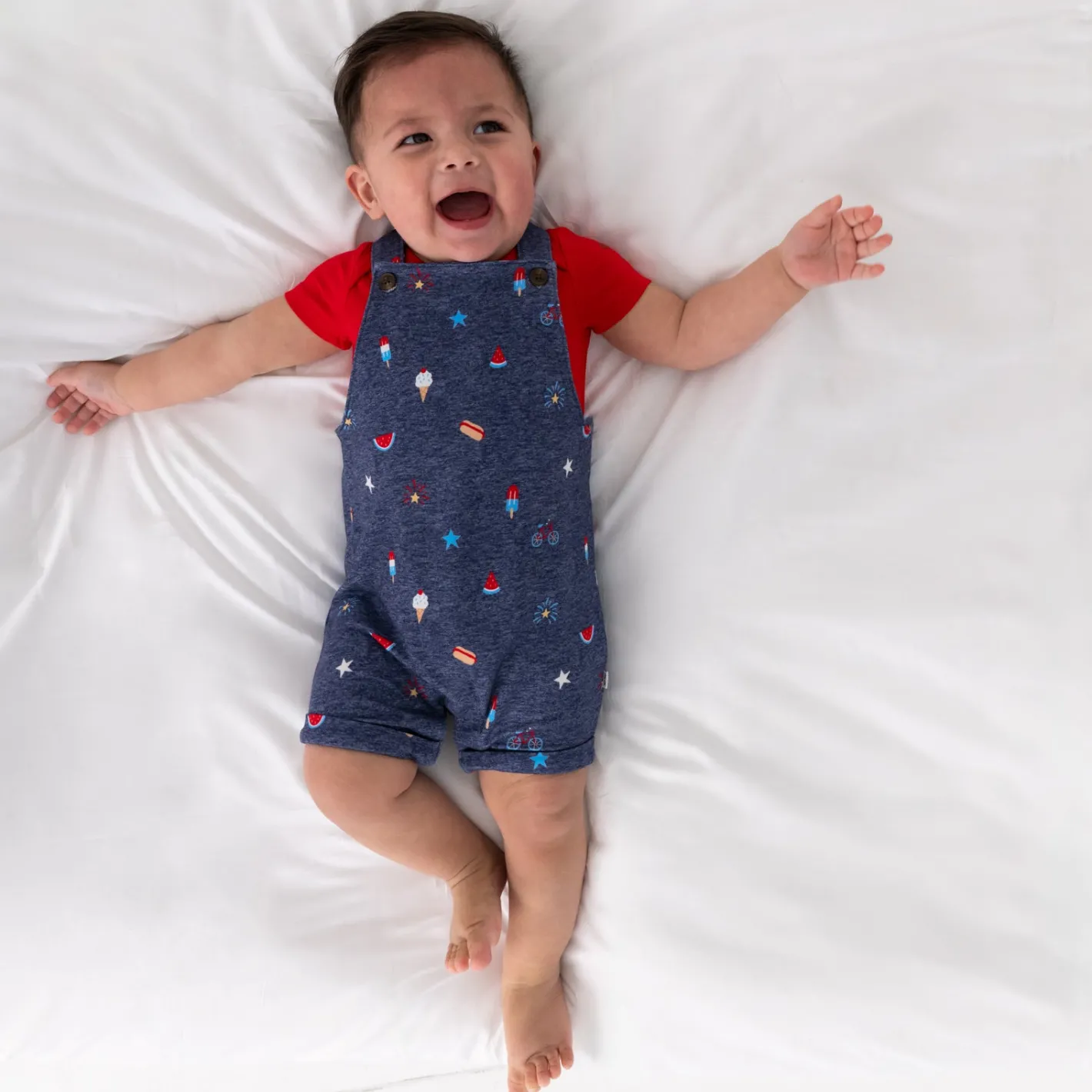 Bamboo Baby Clothes|Joggers<Little Sleepies Shorty Overall Summer Celebrations