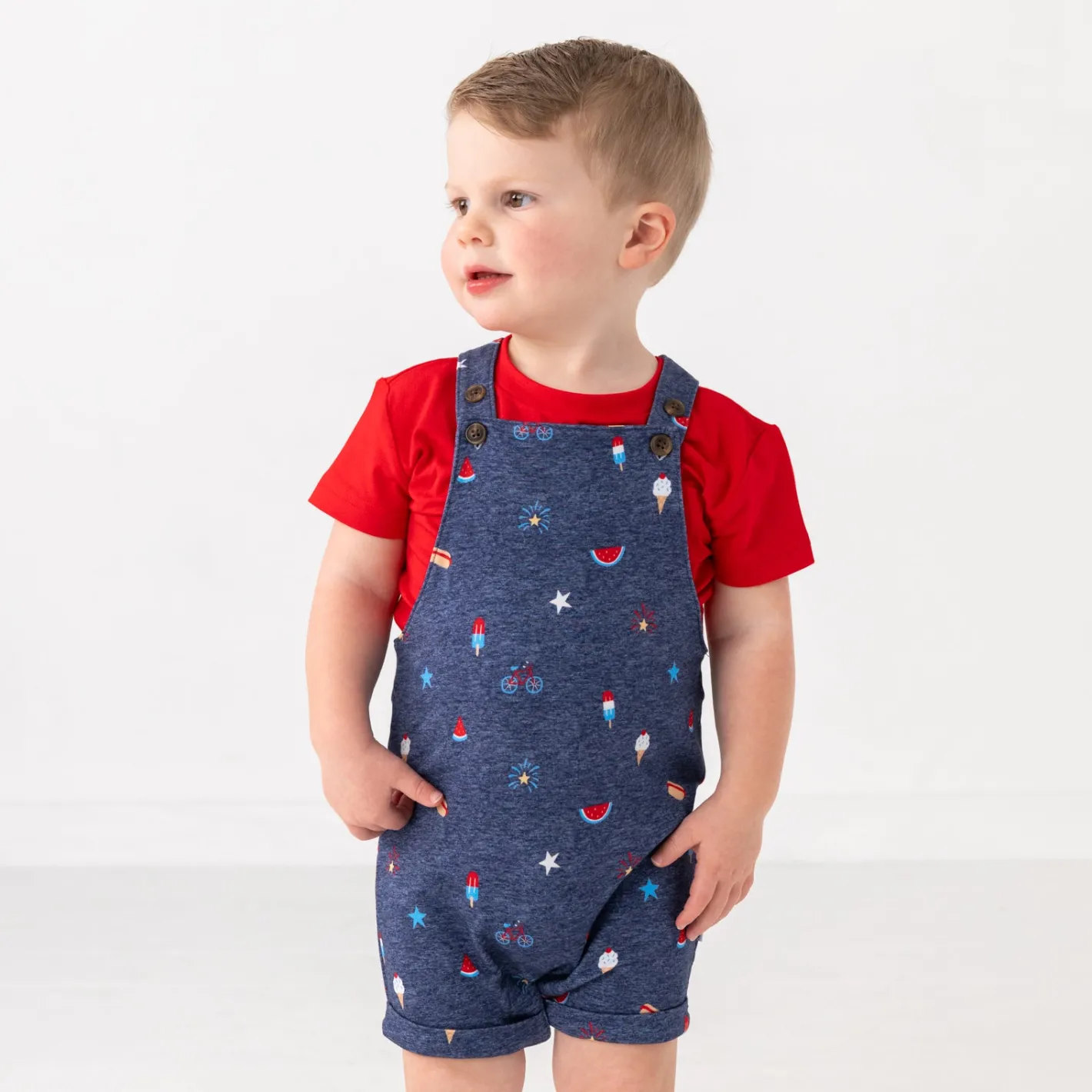 Bamboo Baby Clothes|Joggers<Little Sleepies Shorty Overall Summer Celebrations
