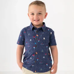 Tops & Tees|Tops & Tees<Little Sleepies Button Down Polo Summer Celebrations