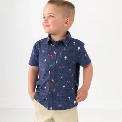 Tops & Tees|Tops & Tees<Little Sleepies Button Down Polo Summer Celebrations
