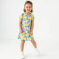 Bamboo Baby Clothes|Dresses<Little Sleepies A-Line Pocket Dress Sunny Citrus