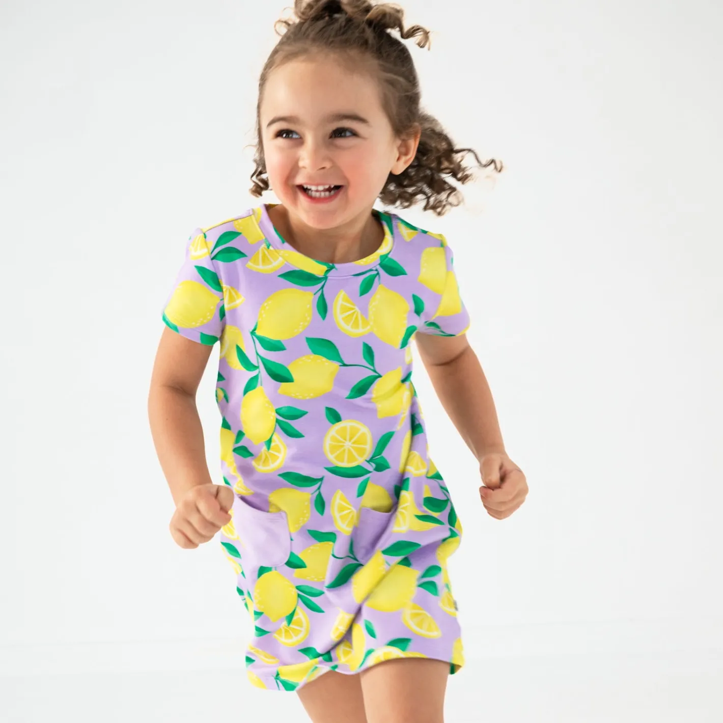 Bamboo Baby Clothes|Dresses<Little Sleepies A-Line Pocket Dress Sunny Citrus