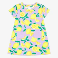 Bamboo Baby Clothes|Dresses<Little Sleepies A-Line Pocket Dress Sunny Citrus