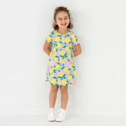 Bamboo Baby Clothes|Dresses<Little Sleepies A-Line Pocket Dress Sunny Citrus