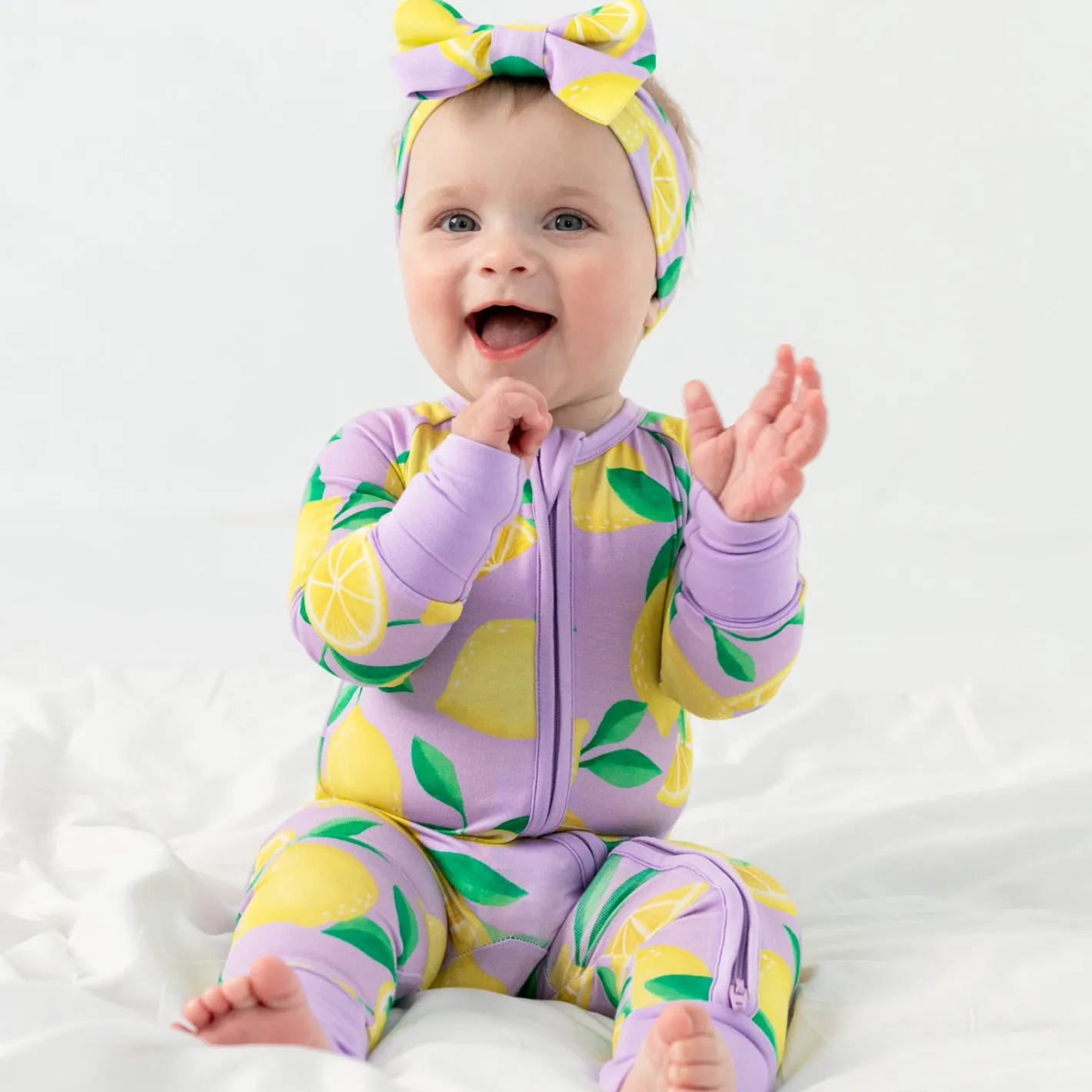 Hats & Headbands<Little Sleepies Luxe Bow Headband Sunny Citrus