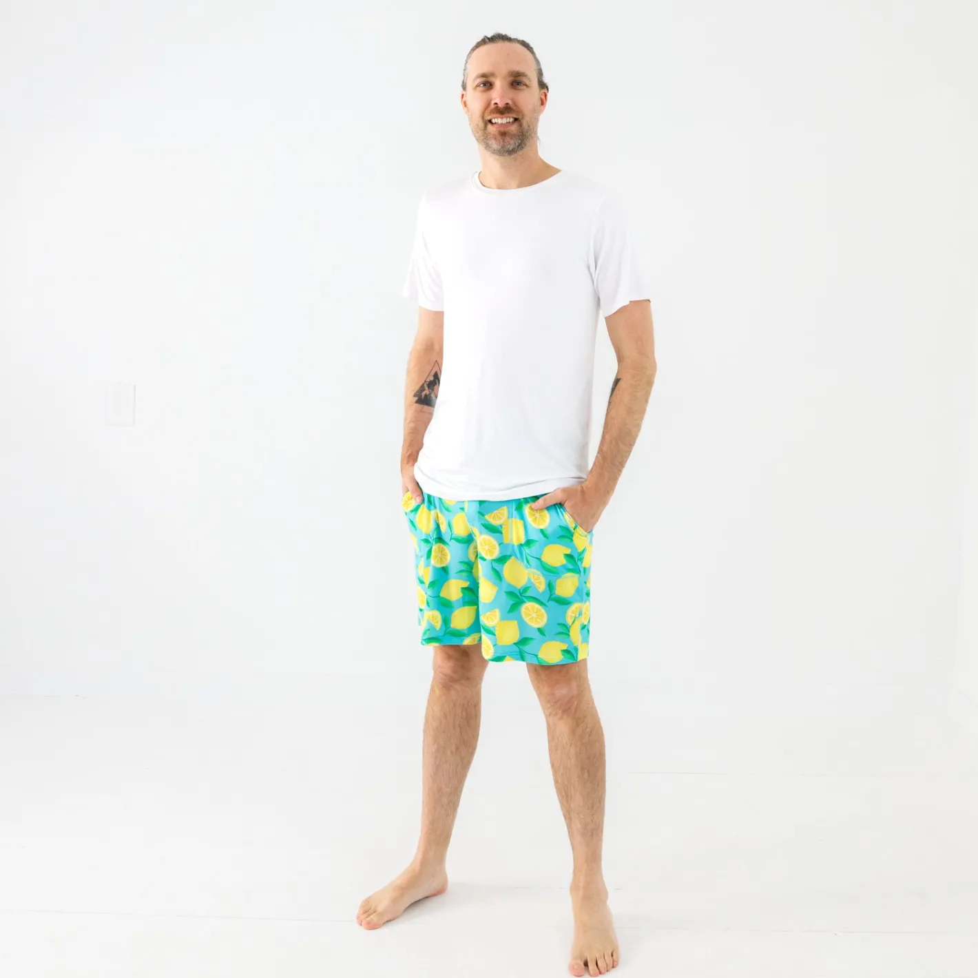 Daddy & Me|Full Family Matching<Little Sleepies Men's Pajama Shorts Sunny Citrus