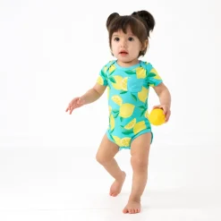 Bamboo Baby Clothes|Bodysuits<Little Sleepies Pocket Bodysuit Sunny Citrus