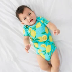 Bamboo Baby Clothes|Bodysuits<Little Sleepies Pocket Bodysuit Sunny Citrus