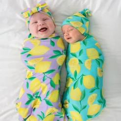 Layette|Swaddles<Little Sleepies Swaddle & Luxe Bow Headband Set Sunny Citrus