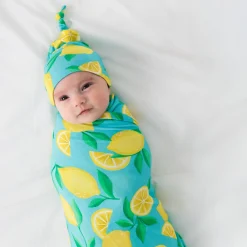 Layette|Swaddles<Little Sleepies Swaddle & Hat Set Sunny Citrus
