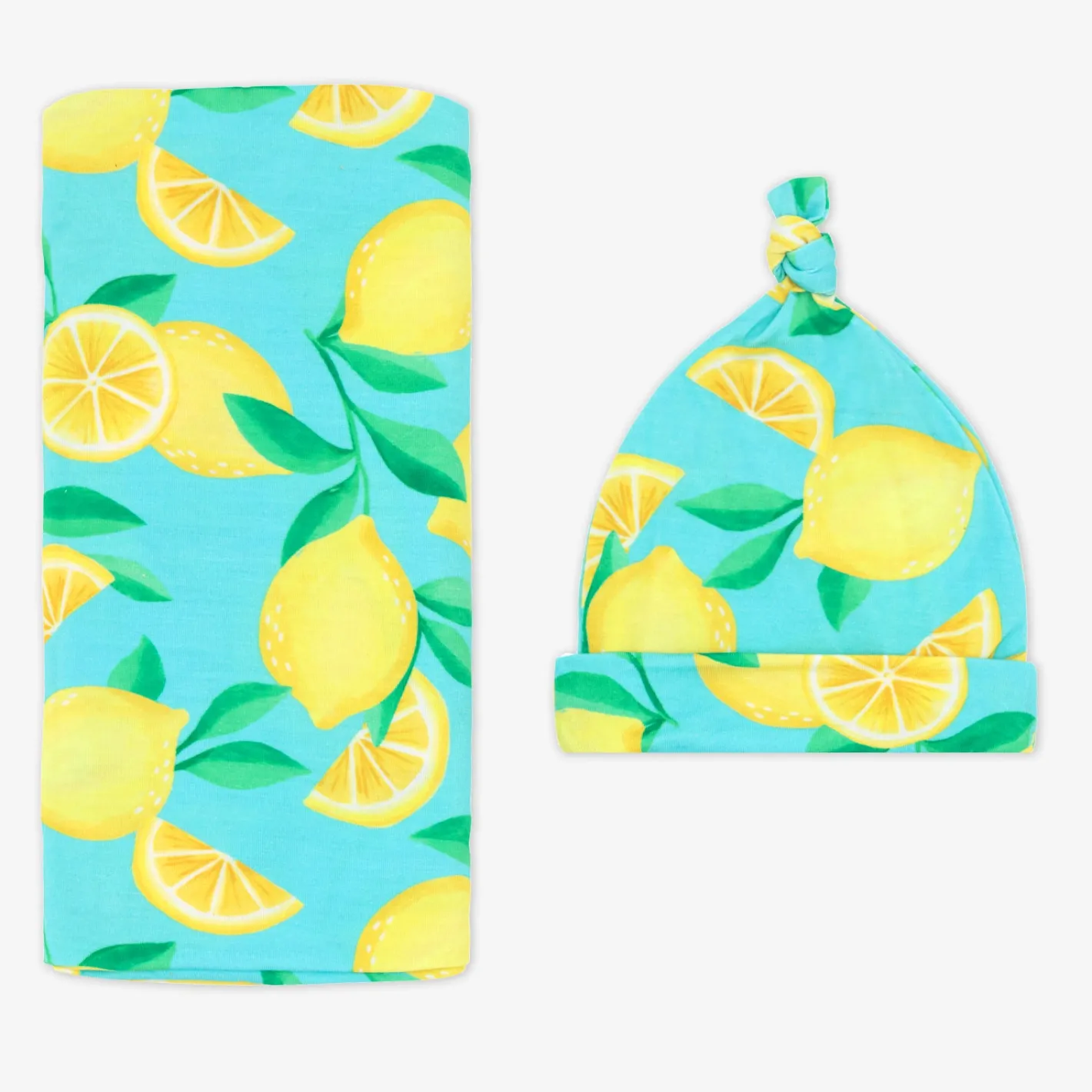Layette|Swaddles<Little Sleepies Swaddle & Hat Set Sunny Citrus
