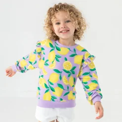 Sweaters & Hoodies|Sweaters & Hoodies<Little Sleepies Flutter Crewneck Sunny Citrus