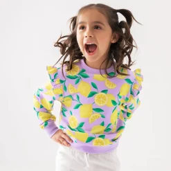 Sweaters & Hoodies|Sweaters & Hoodies<Little Sleepies Flutter Crewneck Sunny Citrus