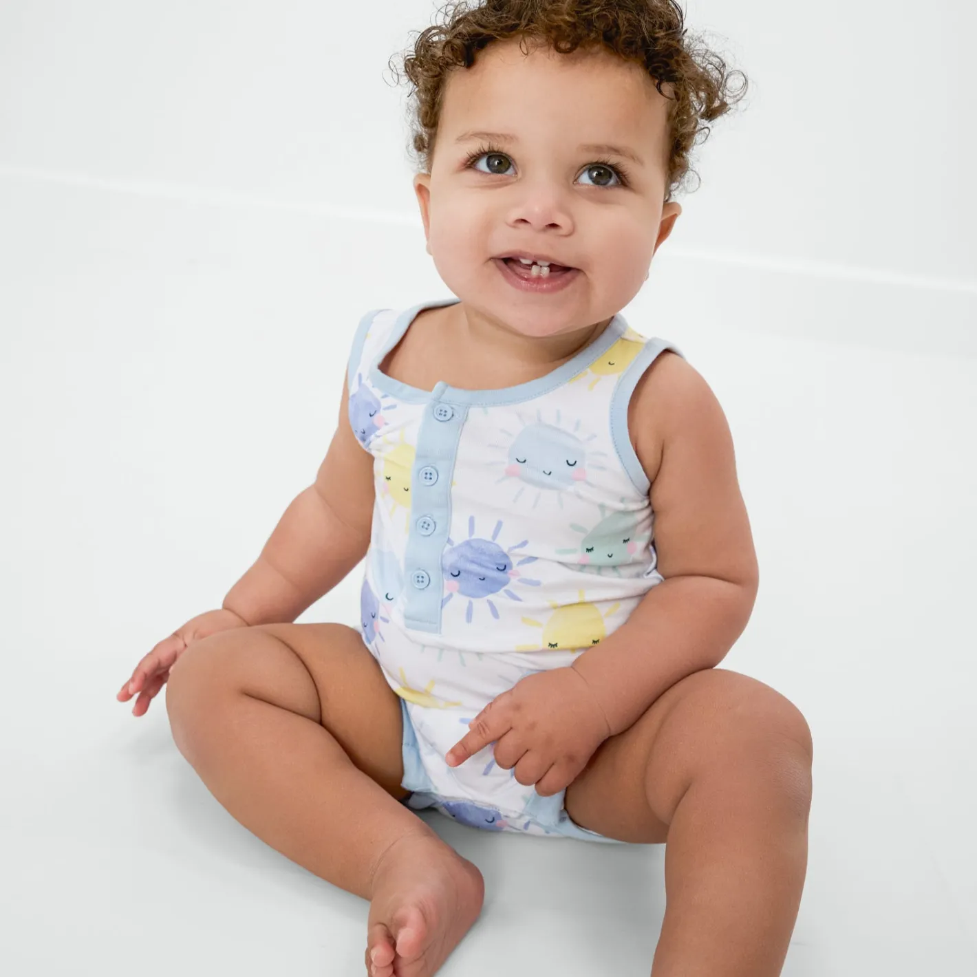 Rompers<Little Sleepies Henley Romper Sunshine