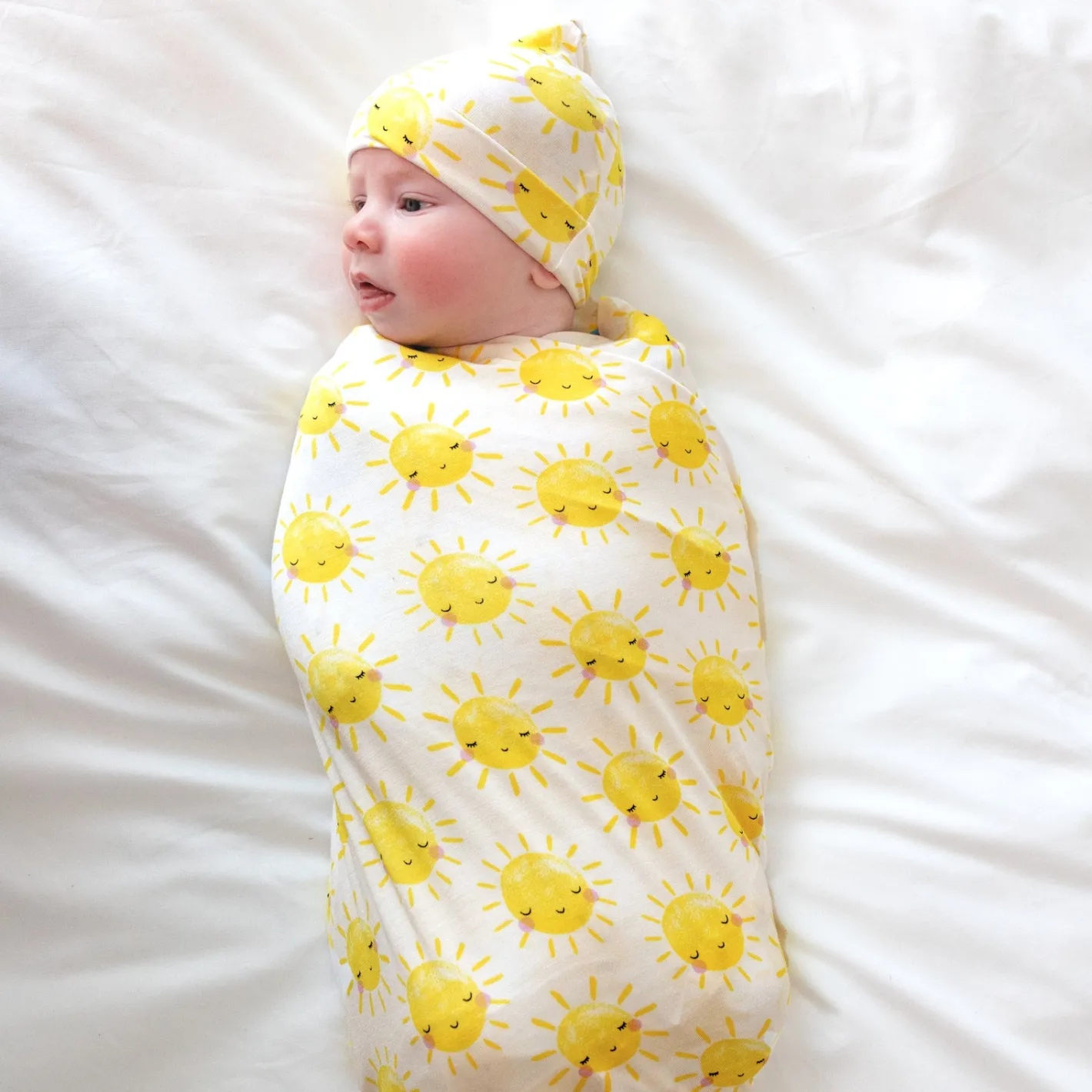 Layette|Swaddles<Little Sleepies Swaddle & Hat Set Sunshine