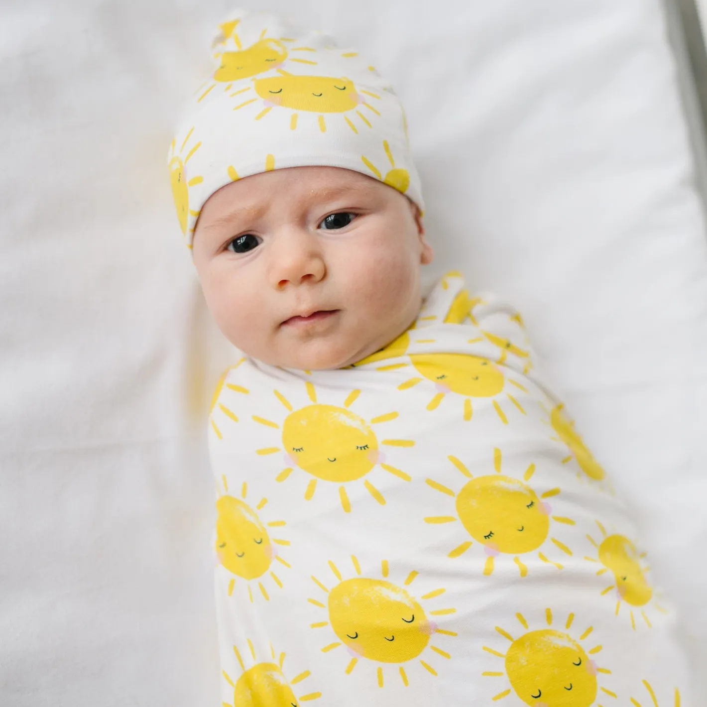 Layette|Swaddles<Little Sleepies Swaddle & Hat Set Sunshine