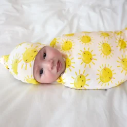 Layette|Swaddles<Little Sleepies Swaddle & Hat Set Sunshine