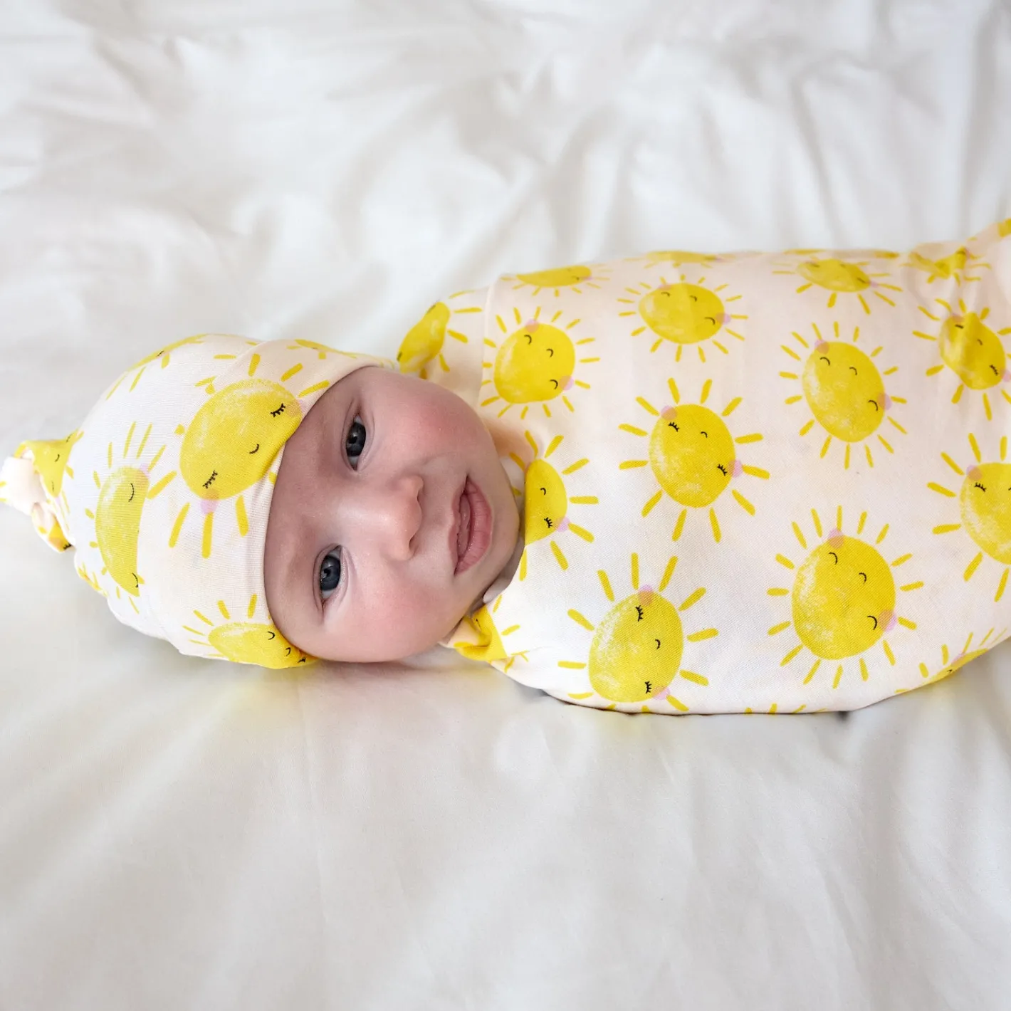 Layette|Swaddles<Little Sleepies Swaddle & Hat Set Sunshine