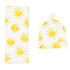 Layette|Swaddles<Little Sleepies Swaddle & Hat Set Sunshine