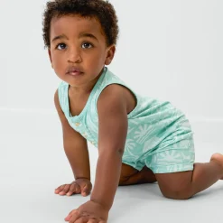 Bamboo Baby Clothes|Rompers<Little Sleepies Henley Romper Surf Shack